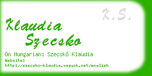 klaudia szecsko business card
