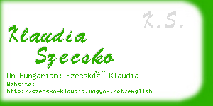 klaudia szecsko business card